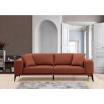Casa si Gradina - Mobilier - Canapele si coltare - Canapele - Canapea 3 locuri, Hanah Home, lemn de fag si pal, rosu tigla, 235x90x80 cm - Infinity.ro
