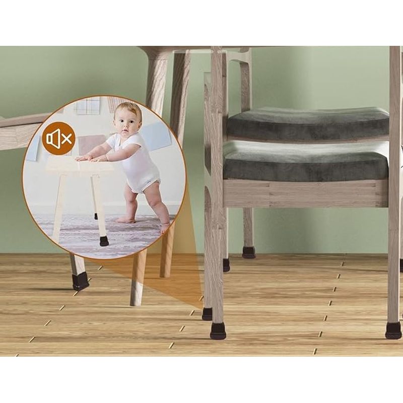 Casa si Gradina - Mobilier - Feronerie si accesorii mobila - Set 16 protectii pentru picioare scaun, patrate, cauciuc, negru/visiniu, 14-20mm - Infinity.ro