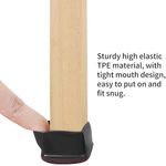 Casa si Gradina - Mobilier - Feronerie si accesorii mobila - Set 16 protectii pentru picioare scaun, patrate, cauciuc, negru/visiniu, 14-20mm - Infinity.ro