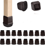 Casa si Gradina - Mobilier - Feronerie si accesorii mobila - Set 16 protectii pentru picioare scaun, patrate, cauciuc, negru/visiniu, 14-20mm - Infinity.ro