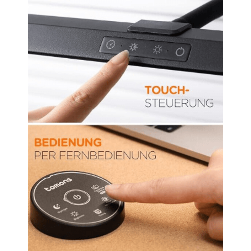 Casa si Gradina - Corpuri si surse de iluminat - Veioze si lampi - Lampi de veghe - Lampa LED de masa/birou cu telecomanda si touch, reglabila, cu clema metalica, 24W, 80CM - Infinity.ro