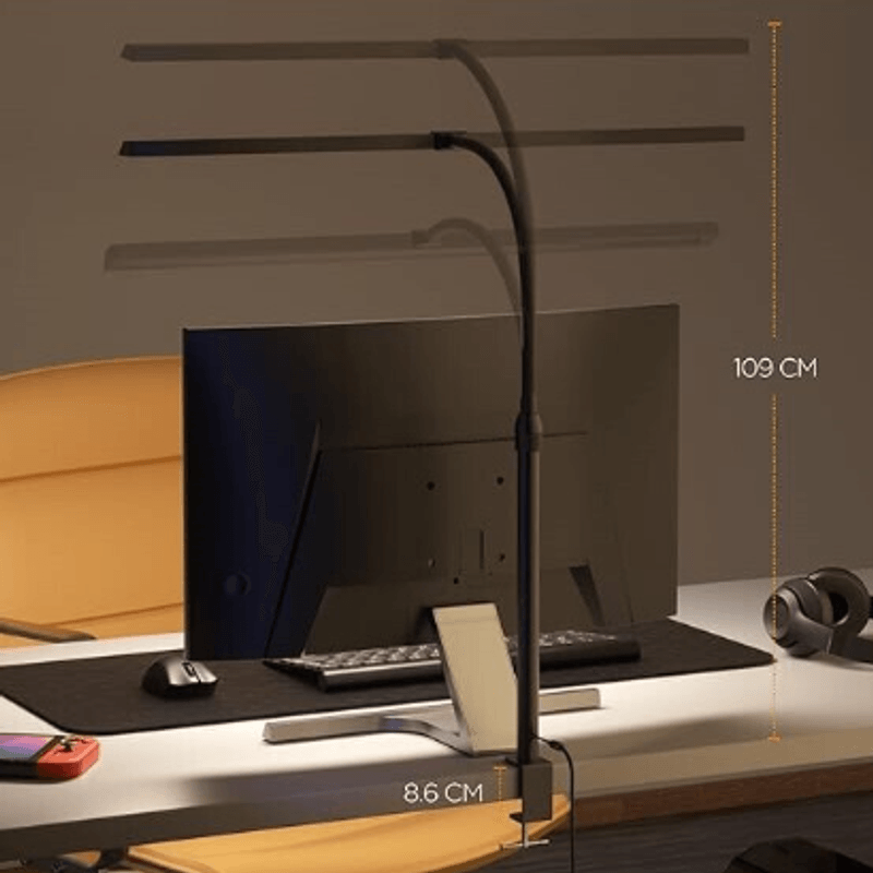 Casa si Gradina - Corpuri si surse de iluminat - Veioze si lampi - Lampi de veghe - Lampa LED de masa/birou cu telecomanda si touch, reglabila, cu clema metalica, 24W, 80CM - Infinity.ro