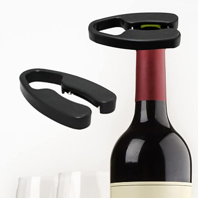 Casa si Gradina - Bucatarie si vesela - Accesorii bar - Tirbusoane si dopuri - Set taietor capison pentu vin, deschidrea sticlei, 4 bucati, 7X5 cm, negru - Infinity.ro