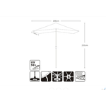 Casa si Gradina - Gradina si terasa - Umbrele si pavilioane - Umbrele - Umbrela de soare, pentru exterior, gradina, maner din lemn, protectie solara UV50, 200X150 - Infinity.ro