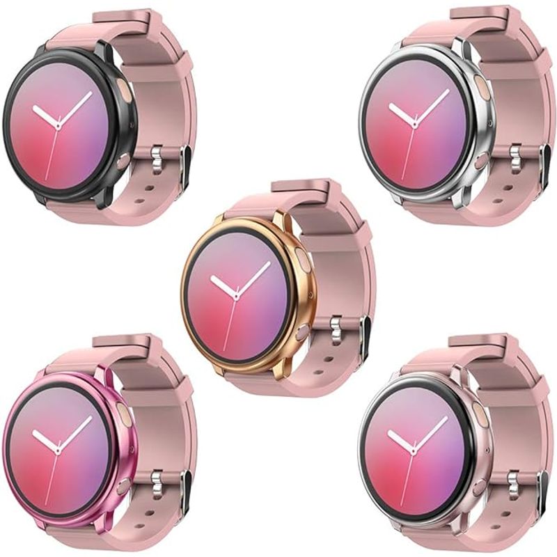 Laptop, Telefoane si Tablete - Wearables si gadgeturi - Wearables - Accesorii wearables - Set 5x Huse pentru ecran smartwatch, 5 culori diferite, compatibil cu Samsung Galaxy, 40mm - Infinity.ro
