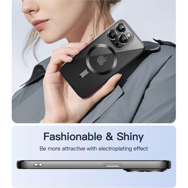 Laptop, Telefoane si Tablete - Telefoane mobile si accesorii - Accesorii Telefoane - Huse telefoane - Husa pentru iPhone 14 Pro Max, JETech, neagra, compatibila cu wireless charging - Infinity.ro