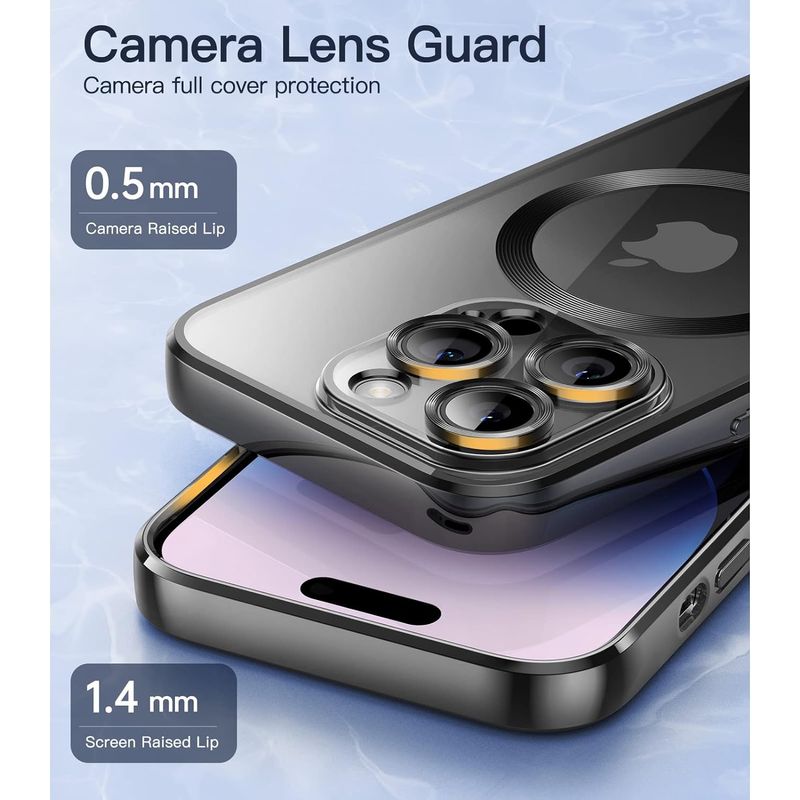 Laptop, Telefoane si Tablete - Telefoane mobile si accesorii - Accesorii Telefoane - Huse telefoane - Husa pentru iPhone 14 Pro Max, JETech, neagra, compatibila cu wireless charging - Infinity.ro