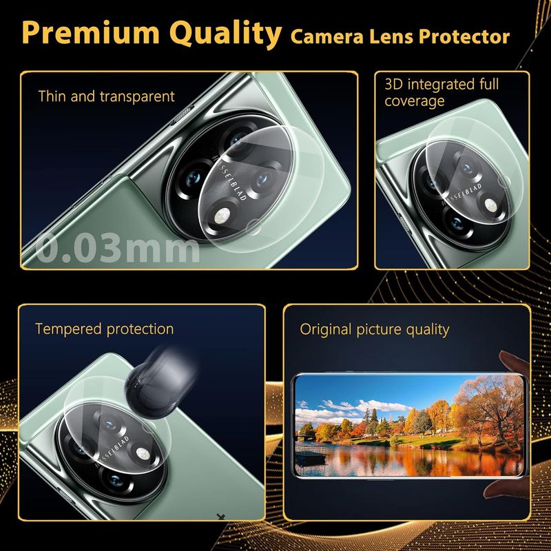 Laptop, Telefoane si Tablete - Telefoane mobile si accesorii - Accesorii Telefoane - Folii protectie telefoane - Set de 2 folii de sticla cu protectie pentru camera, anti zgarieturi pentru One plus 11 - Infinity.ro