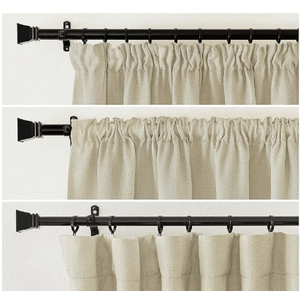 Set 2 draperii opace, cu rajansa, crem, pentru camera de zi sau dormitor, 130X245