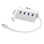 PC, gaming si accesorii - Retelistica - Hub-uri - Hub din aluminiu, 4 porturi usb, Gonga® Argintiu - Infinity.ro