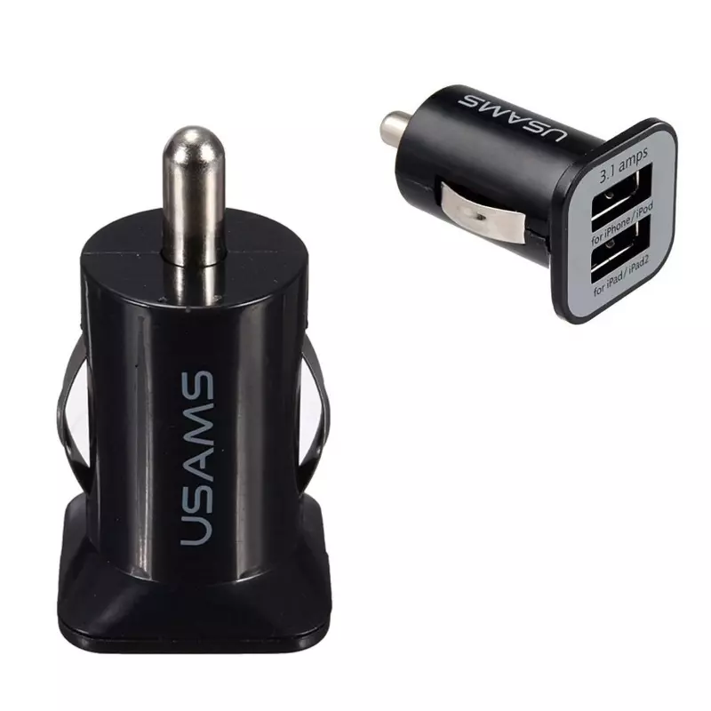 Auto si Moto - Electronice auto - Accesorii electronice auto - Incarcator auto Usams, cablu incarcare iphone Negru - Infinity.ro