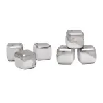 Casa si Gradina - Bucatarie si vesela - Accesorii bar - Forme cuburi de gheata - Set 6 cuburi pentru racire bauturi, din otel inoxidabil, Gonga® Argintiu - Infinity.ro