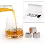 Casa si Gradina - Bucatarie si vesela - Accesorii bar - Forme cuburi de gheata - Set 6 cuburi pentru racire bauturi, din otel inoxidabil, Gonga® Argintiu - Infinity.ro