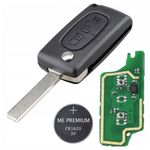 Auto si Moto - Electronice auto - Accesorii electronice auto - Cheie auto completa Techstar cu 2 butoane, lama 407, cip ID46 si frecventa 433MHz – compatibila Peugeot 2006–2011 - Infinity.ro