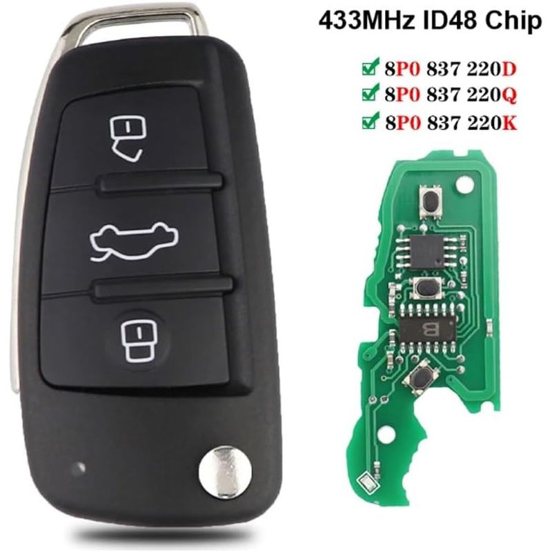 Auto si Moto - Electronice auto - Accesorii electronice auto - Cheie Auto Programabila Techstar cu 3 butoane pentru Audi Q7 B7 Q3 A3 TT A2 A8 A6 A6L A4 S5 C5 C6 B6 A4L A5 Q5 S RS - Infinity.ro