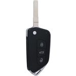 Auto si Moto - Electronice auto - Accesorii electronice auto - Carcasa Cheie Auto tip Briceag Techstar Modificata, 3 Butoane, Compatibila Volkswagen Golf 5, Passat B6, Touran - Infinity.ro