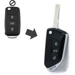 Auto si Moto - Electronice auto - Accesorii electronice auto - Carcasa Cheie Auto tip Briceag Techstar Modificata, 3 Butoane, Compatibila Volkswagen Golf 5, Passat B6, Touran - Infinity.ro