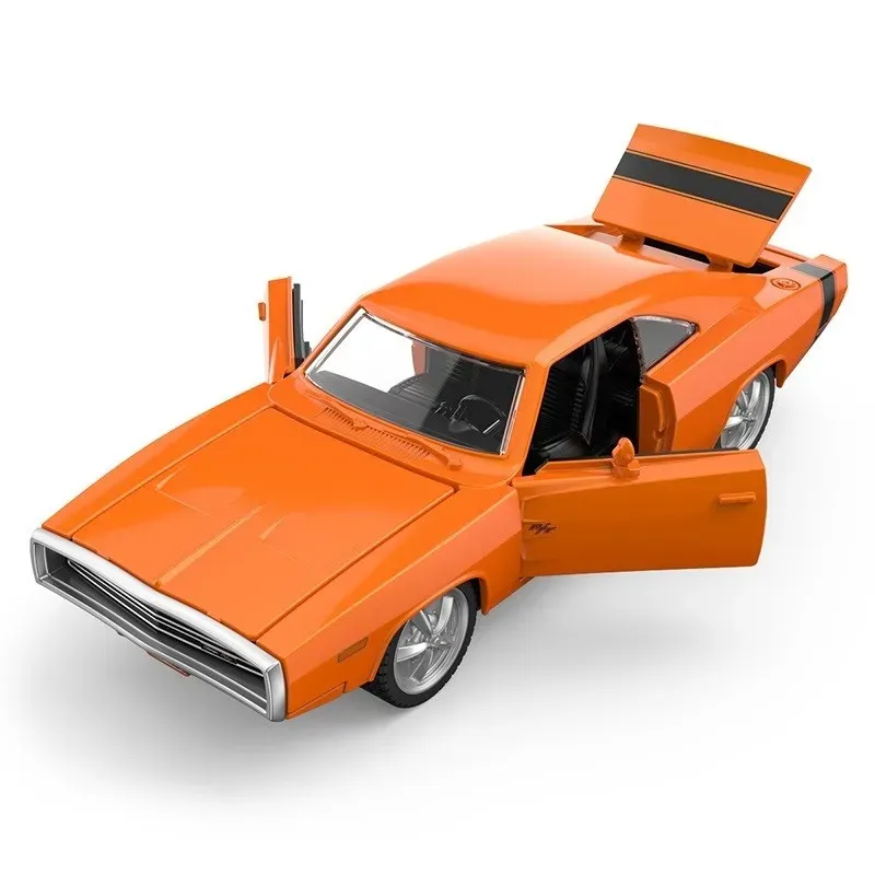 Jucarii, Copii si Bebe - Jucarii si jocuri - Vehicule si jucarii cu telecomanda - Masinute - Masinuta Metalica Dodge Charger R/t 1970 Portocaliu Scara 1 La 36 - Infinity.ro