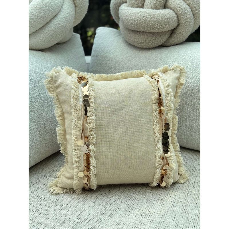 Casa si Gradina - Textile si covoare - Lenjerii de pat - Fete de perna - Husa perna decorativa, Aberto Design, bej, 43x43 cm, 85% bumbac, 15% poliester, 150CRG1152 - Infinity.ro