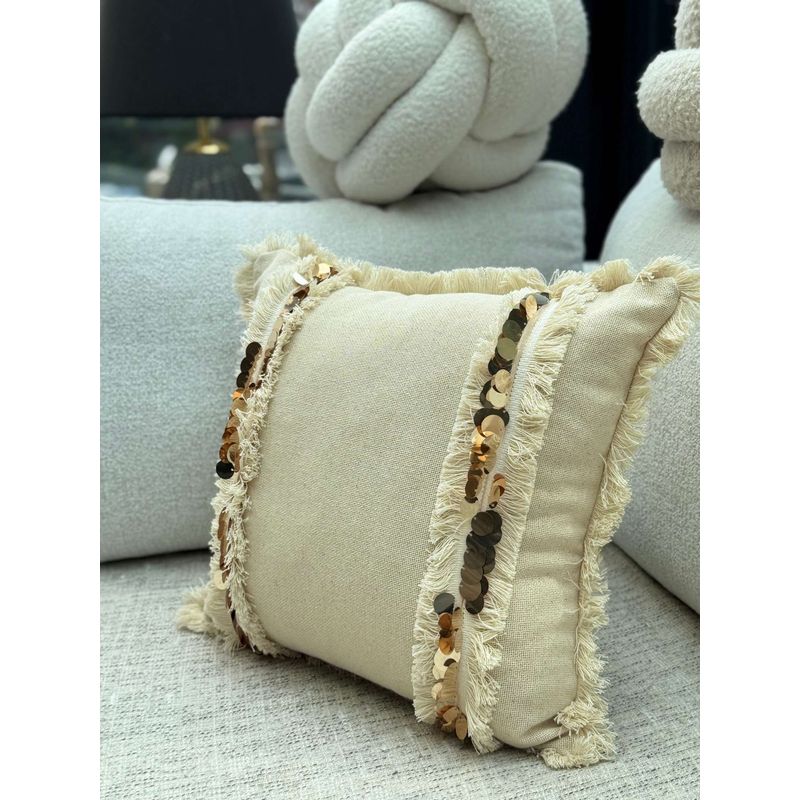 Casa si Gradina - Textile si covoare - Lenjerii de pat - Fete de perna - Husa perna decorativa, Aberto Design, bej, 43x43 cm, 85% bumbac, 15% poliester, 150CRG1152 - Infinity.ro