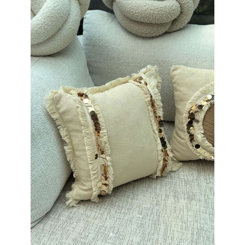 Casa si Gradina - Textile si covoare - Lenjerii de pat - Fete de perna - Husa perna decorativa, Aberto Design, bej, 43x43 cm, 85% bumbac, 15% poliester, 150CRG1152 - Infinity.ro