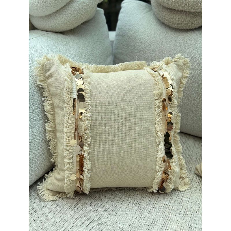 Casa si Gradina - Textile si covoare - Lenjerii de pat - Fete de perna - Husa perna decorativa, Aberto Design, bej, 43x43 cm, 85% bumbac, 15% poliester, 150CRG1152 - Infinity.ro