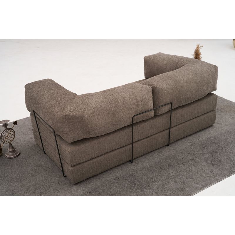 Casa si Gradina - Mobilier - Canapele si coltare - Canapele - Canapea 3 locuri, Atelier Del Sofa, chenille, gri, 190x75x95 cm - Infinity.ro