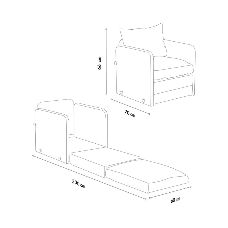 Casa si Gradina - Mobilier - Canapele si coltare - Canapele - Canapea extensibila, Atelier Del Sofa, textil, gri inchis, 68x70x66 cm - Infinity.ro