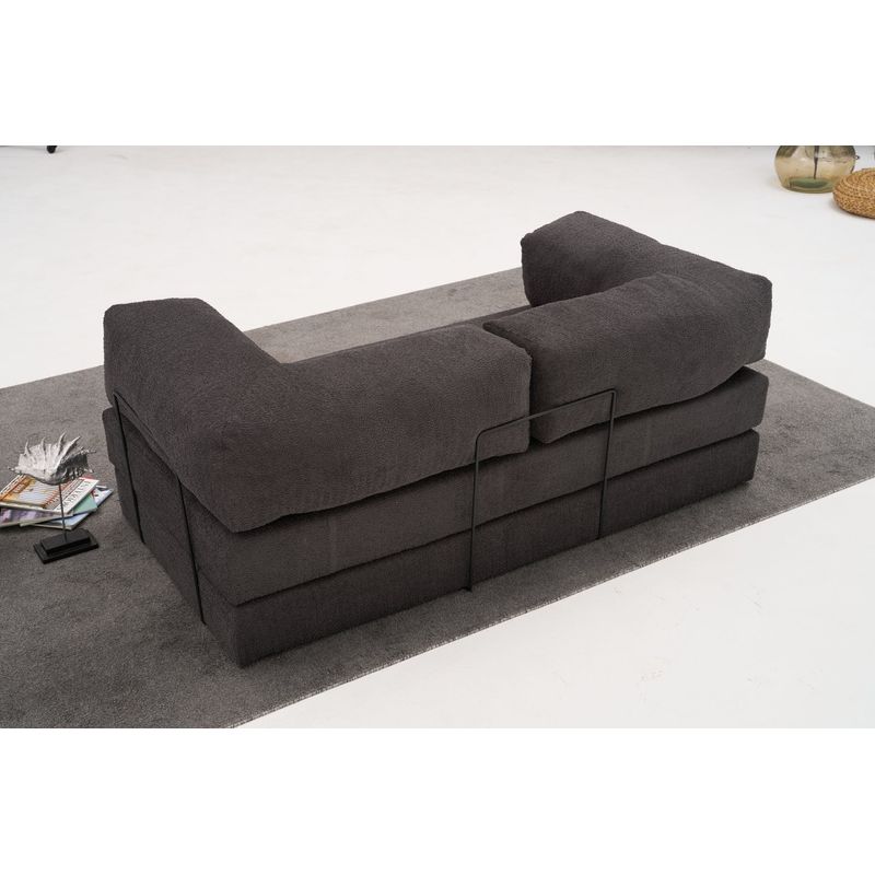 Casa si Gradina - Mobilier - Canapele si coltare - Canapele - Canapea 3 locuri, Atelier Del Sofa, chenille, antracit, 190x75x95 cm - Infinity.ro