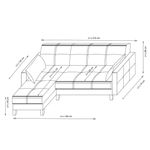 Casa si Gradina - Mobilier - Canapele si coltare - Coltare - Coltar extensibil, Atelier Del Sofa, poliester cu textura de in, gri inchis, 223x130x86 cm - Infinity.ro