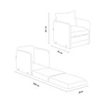 Casa si Gradina - Mobilier - Canapele si coltare - Canapele - Canapea extensibila, Atelier Del Sofa, textil, crem, 68x70x66 cm - Infinity.ro