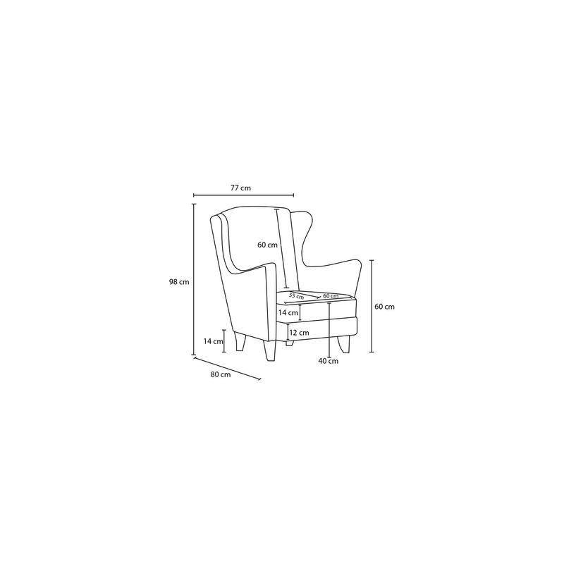 Casa si Gradina - Mobilier - Scaune si fotolii - Fotolii - Fotoliu, Atelier Del Sofa, chenille, antracit, 77x80x98 cm - Infinity.ro