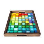 Casa si Gradina - Bucatarie si vesela - Ustensile bucatarie - Tavi servire - Tava de servire, Aberto Design, lemn masiv, multicolor, 48x38x4 cm, 799EVL1114 - Infinity.ro