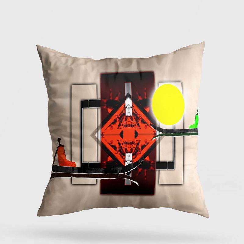 Casa si Gradina - Textile si covoare - Perne si pilote - Perne decorative - Perna decorativa, Aberto Design, multicolor, 43x43 cm, bumbac si poliester, umplutura siliconica, 416GRV3165 - Infinity.ro