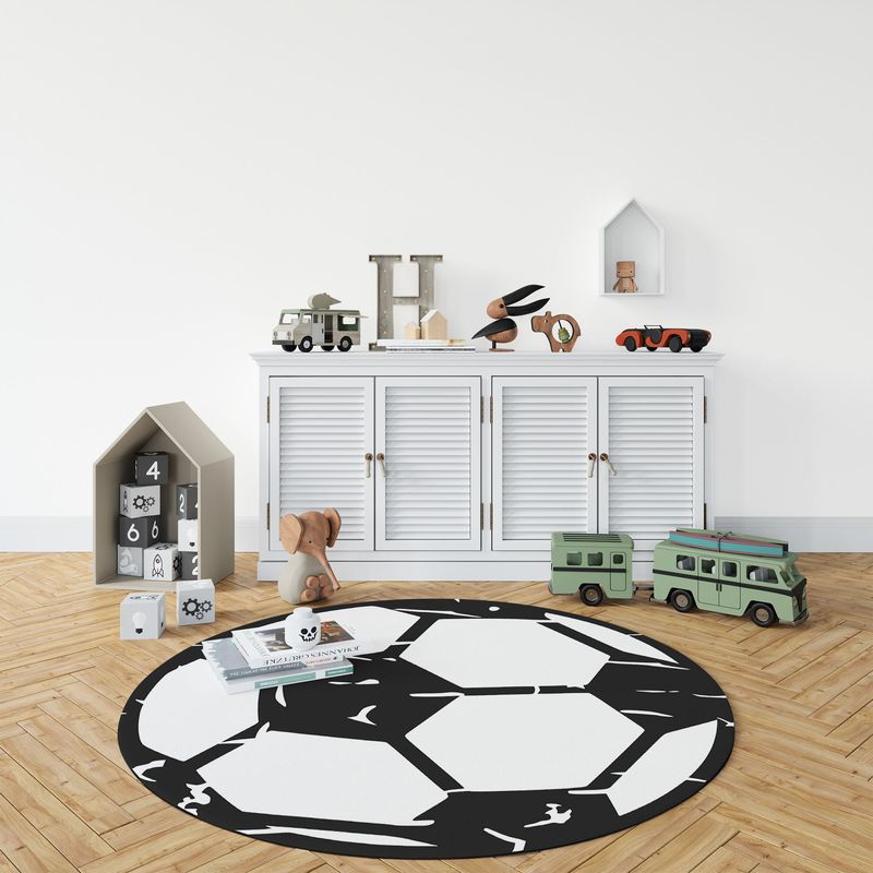 Casa si Gradina - Textile si covoare - Covoare - Covoare copii - Covor, Conceptum Hypnose, alb, 100x100 cm, 70% bumbac, antiderapant - Infinity.ro