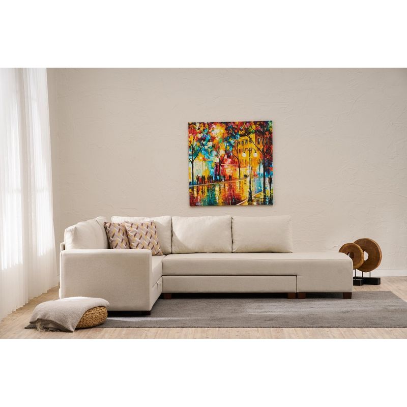 Casa si Gradina - Mobilier - Canapele si coltare - Coltare - Coltar extensibil, Atelier Del Sofa, bumbac si poliester, crem, 280x210x83 cm - Infinity.ro