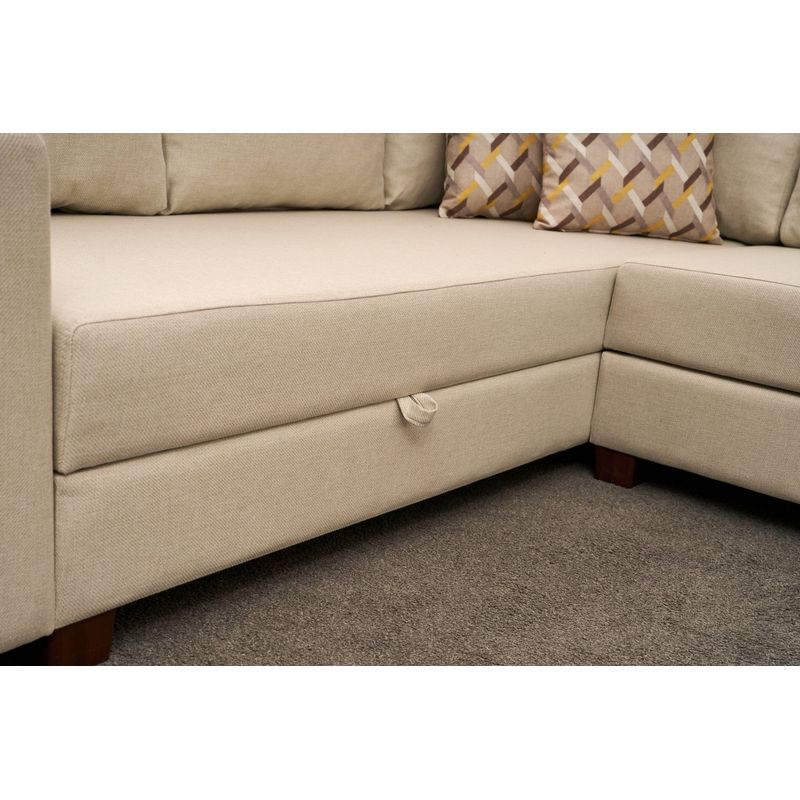 Casa si Gradina - Mobilier - Canapele si coltare - Coltare - Coltar extensibil, Atelier Del Sofa, bumbac si poliester, crem, 280x210x83 cm - Infinity.ro