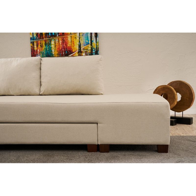Casa si Gradina - Mobilier - Canapele si coltare - Coltare - Coltar extensibil, Atelier Del Sofa, bumbac si poliester, crem, 280x210x83 cm - Infinity.ro