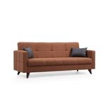 Casa si Gradina - Mobilier - Canapele si coltare - Canapele - Canapea extensibila 3 locuri, Atelier Del Sofa, cadru metal lemn, rosu tigla, 205x86x75 cm - Infinity.ro