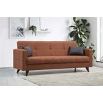 Casa si Gradina - Mobilier - Canapele si coltare - Canapele - Canapea extensibila 3 locuri, Atelier Del Sofa, cadru metal lemn, rosu tigla, 205x86x75 cm - Infinity.ro
