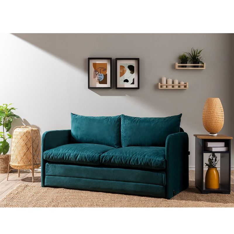 Casa si Gradina - Mobilier - Canapele si coltare - Canapele - Canapea extensibila, Atelier Del Sofa, textil, verde petrol, 200x140 cm - Infinity.ro
