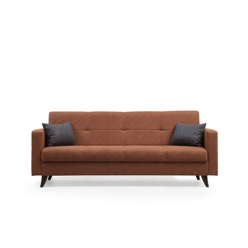 Casa si Gradina - Mobilier - Canapele si coltare - Canapele - Canapea extensibila 3 locuri, Atelier Del Sofa, cadru metal lemn, rosu tigla, 205x86x75 cm - Infinity.ro
