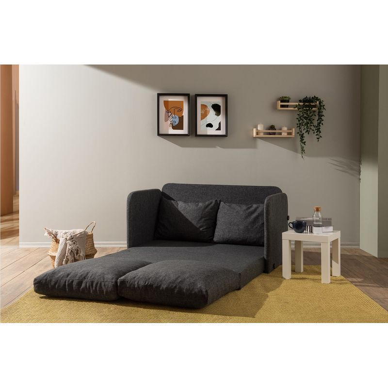 Casa si Gradina - Mobilier - Canapele si coltare - Canapele - Canapea extensibila, Atelier Del Sofa, metal, textil, gri inchis, 128x70x66 cm - Infinity.ro