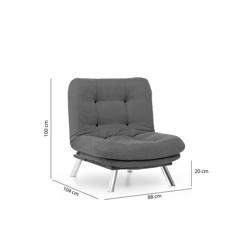 Casa si Gradina - Mobilier - Canapele si coltare - Canapele - Canapea 1 loc, Atelier Del Sofa, metal, gri, 88x105x90 cm - Infinity.ro