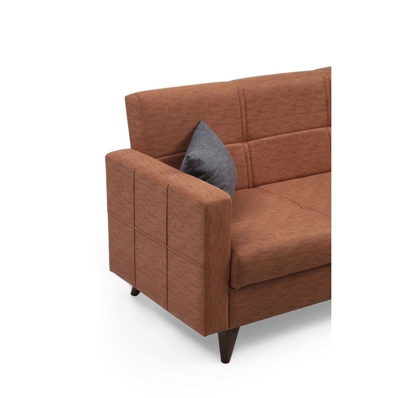 Casa si Gradina - Mobilier - Canapele si coltare - Canapele - Canapea extensibila 3 locuri, Atelier Del Sofa, cadru metal lemn, rosu tigla, 205x86x75 cm - Infinity.ro