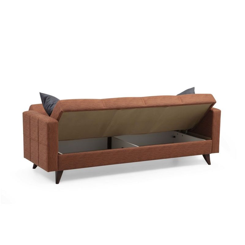 Casa si Gradina - Mobilier - Canapele si coltare - Canapele - Canapea extensibila 3 locuri, Atelier Del Sofa, cadru metal lemn, rosu tigla, 205x86x75 cm - Infinity.ro