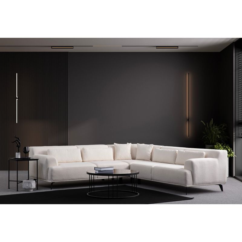 Casa si Gradina - Mobilier - Canapele si coltare - Coltare - Coltar, Atelier Del Sofa, lemn fag si pal, alb, 275x275x100 cm - Infinity.ro