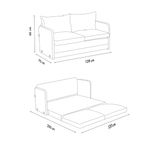 Casa si Gradina - Mobilier - Canapele si coltare - Canapele - Canapea extensibila, Atelier Del Sofa, metal, textil, gri inchis, 128x70x66 cm - Infinity.ro