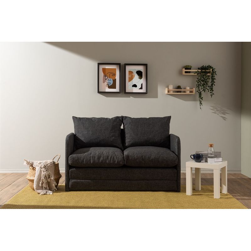Casa si Gradina - Mobilier - Canapele si coltare - Canapele - Canapea extensibila, Atelier Del Sofa, metal, textil, gri inchis, 128x70x66 cm - Infinity.ro