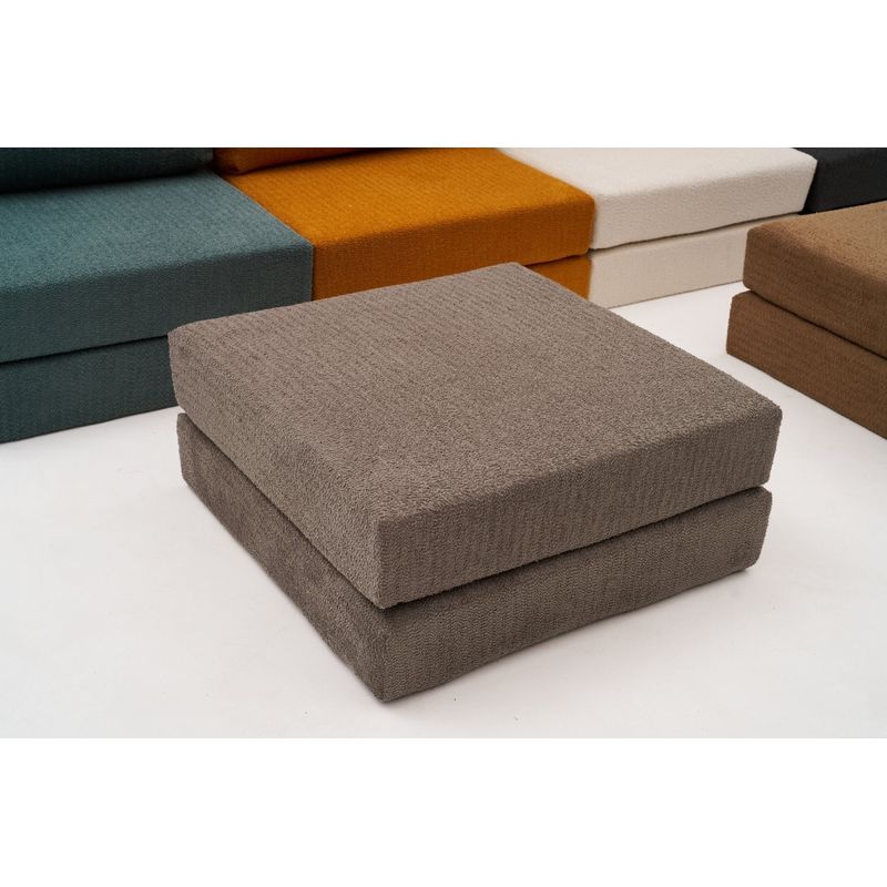 Casa si Gradina - Mobilier - Scaune si fotolii - Tabureti - Taburet, Atelier Del Sofa, chenille, gri, 95x95x43 cm - Infinity.ro